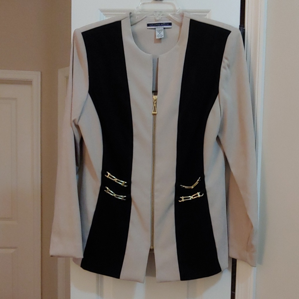Cream and Black Suit jacket